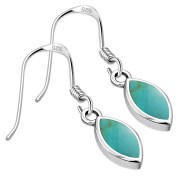 Turquoise Oval Sterling Silver Earrings - e351h